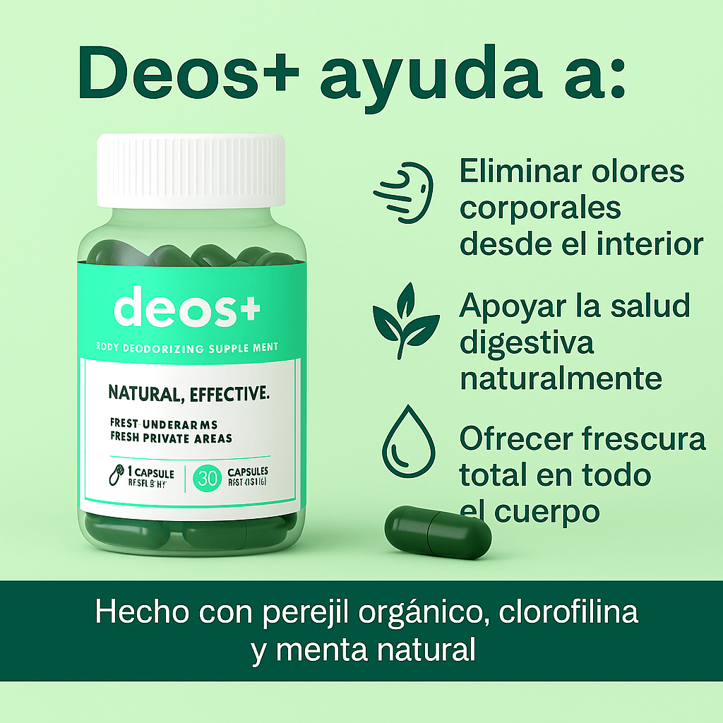Deos+™ – Desodorante Interno de Acción Total para una Frescura Completa de Pies a Cabeza