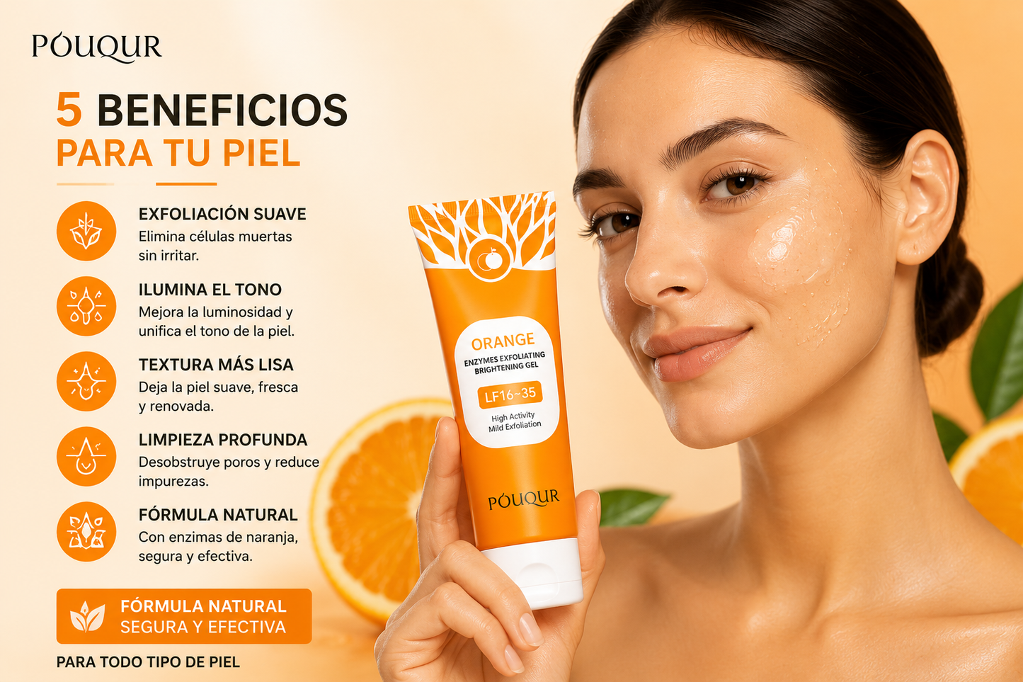 Gel Exfoliante Orange LF16-35 | Exfoliación Suave y Piel Radiante