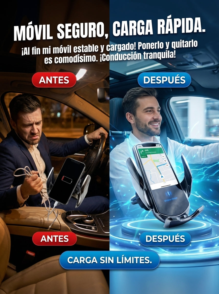 Soporte de Celular con Carga Inalámbrica y adaptadores