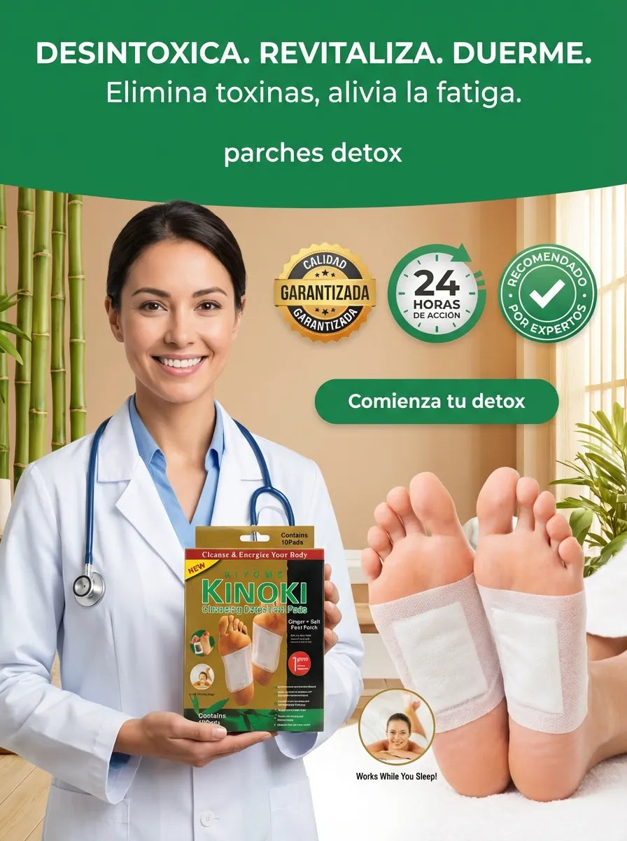 Parches Kinoki: Desintoxicación Plantar (Incluye 10 Detox Pads)