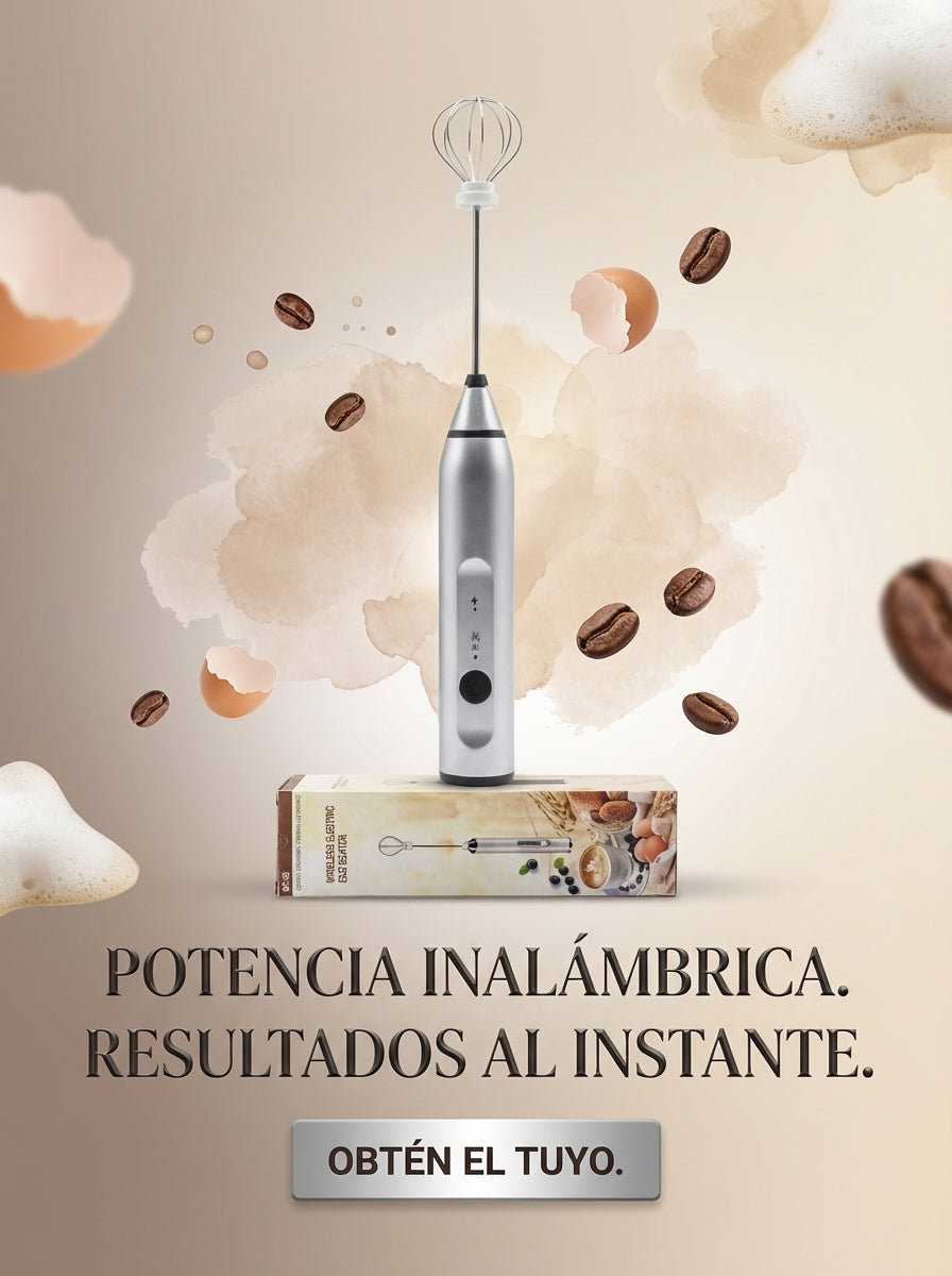 Batidor Inalámbrico: Espumador de Huevos y Bebidas