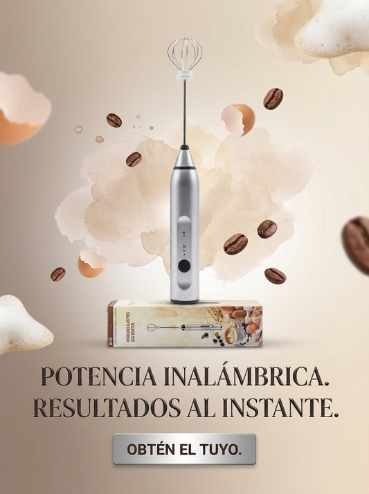 Batidor Inalámbrico: Espumador de Huevos y Bebidas