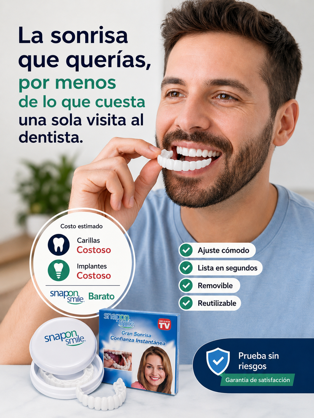 Snap Smile – Carillas Dentales Removibles para una Sonrisa Más Uniforme