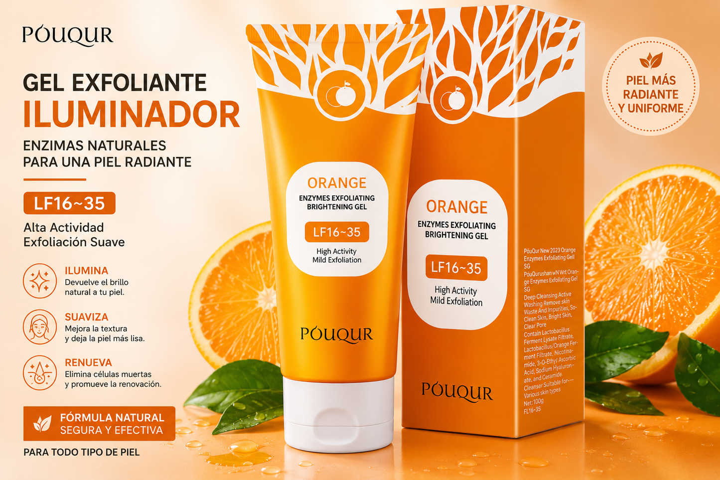 Gel Exfoliante Orange LF16-35 | Exfoliación Suave y Piel Radiante