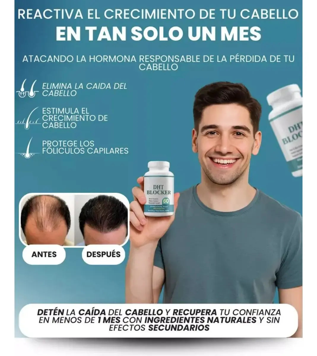 DHT Blocker Fórmula para cabello y piel Simply Revival (60 Cápsulas)