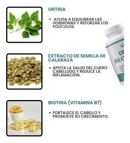 DHT Blocker Fórmula para cabello y piel Simply Revival (60 Cápsulas)