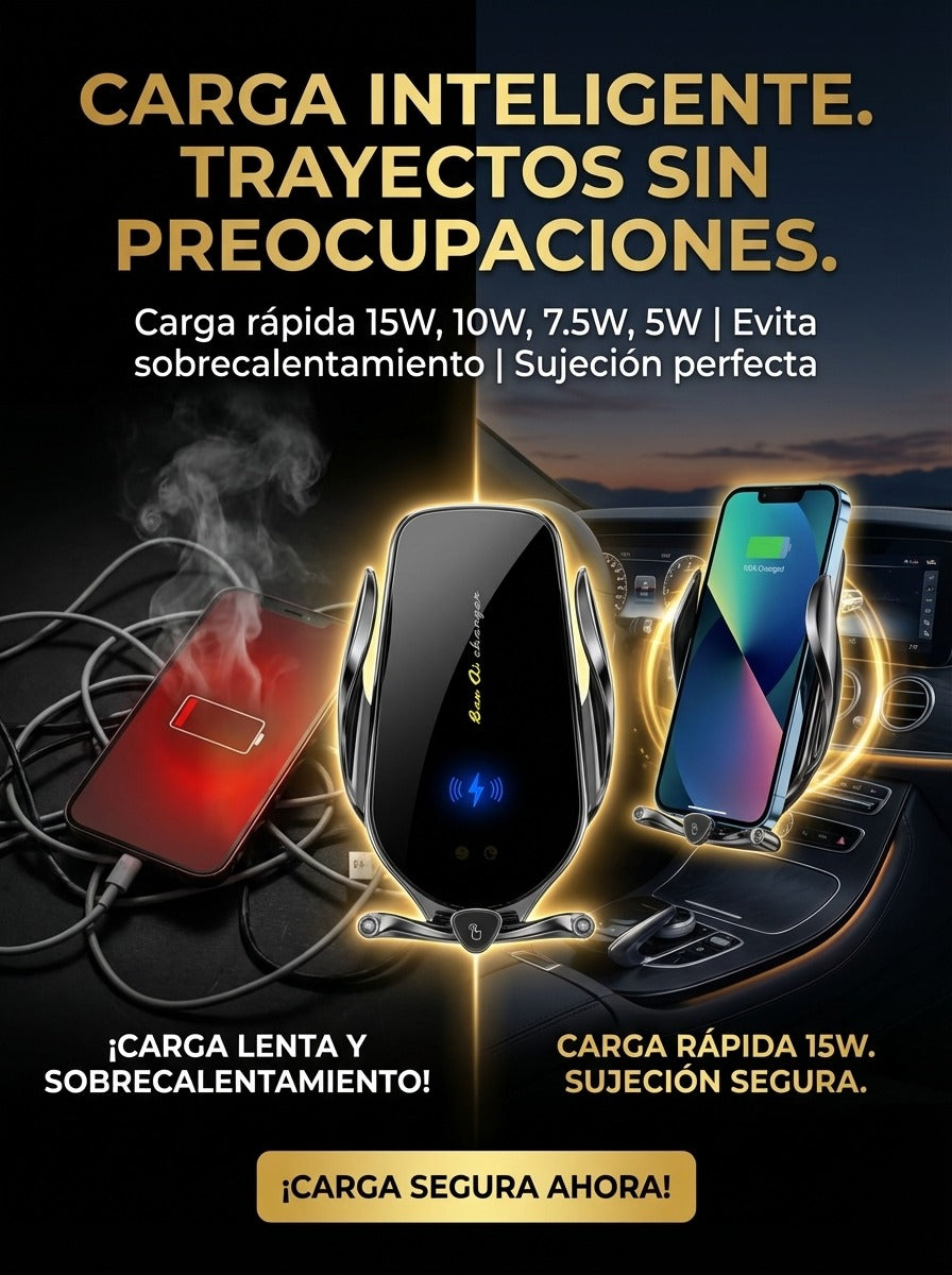 Soporte de Celular con Carga Inalámbrica y adaptadores