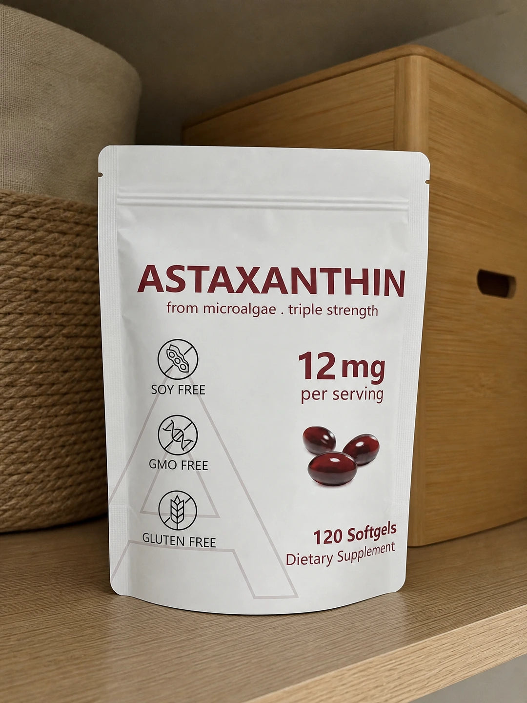 ASTAXANTHIN – Suplemento de Astaxantina de Microalgas para Apoyo Antioxidante y Bienestar Celular (120 cápsulas blandas)