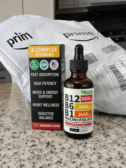 B COMPLEX VITAMINS – Suplemento Líquido de Vitaminas B12, B6, B1, Niacina y Folato para Apoyo Energético y Bienestar General (60 ml)