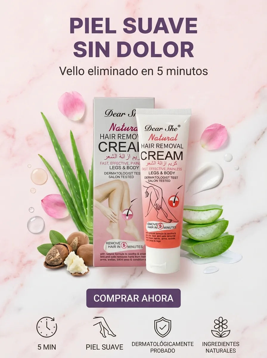 Crema Depilatoria Corporal Suave y Sin Irritación Cuerpo y Rostro Dear She