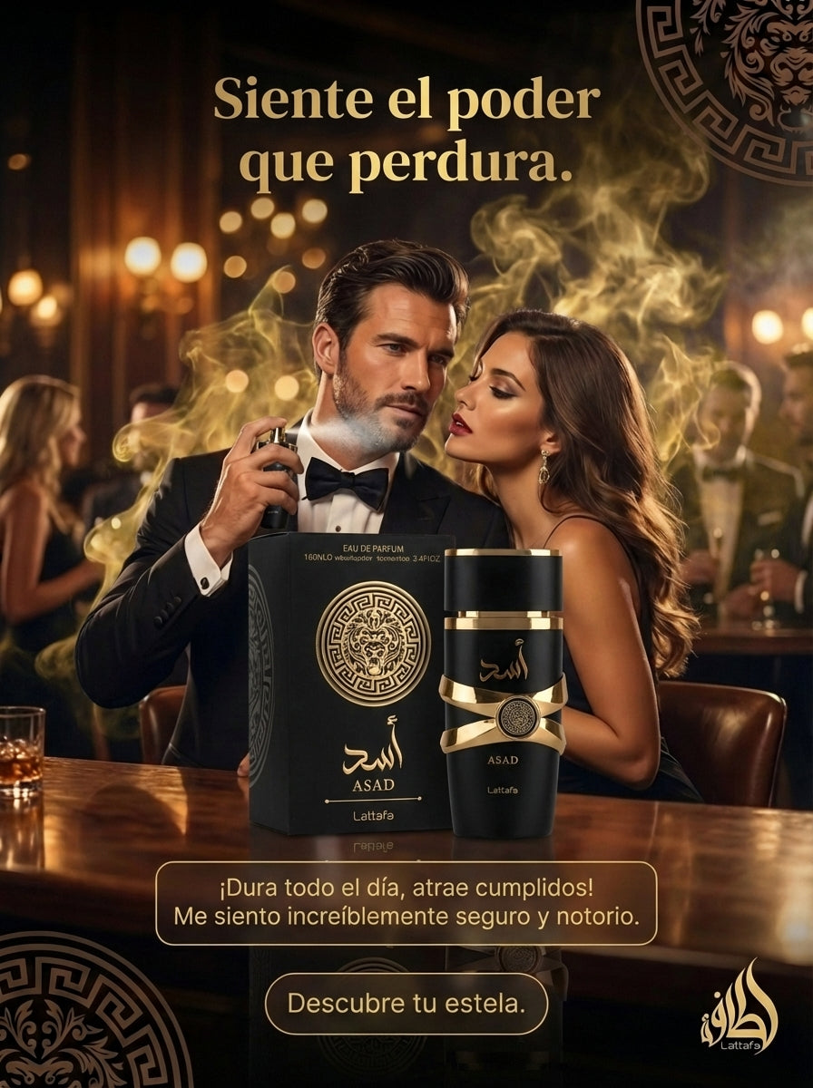 Perfume Árabe ASAD de Lujo: Fragancia Exótica (Edición Black)