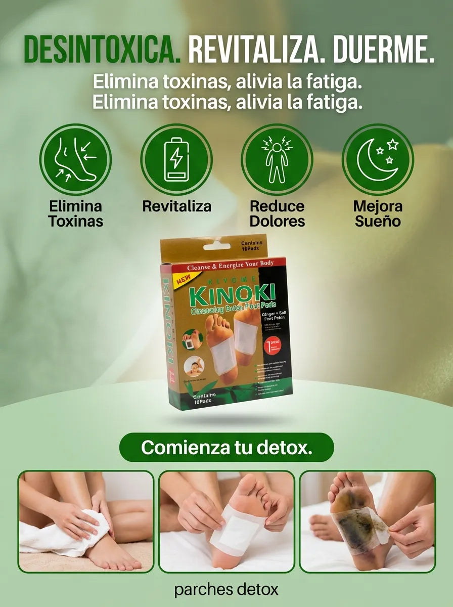 Parches Kinoki: Desintoxicación Plantar (Incluye 10 Detox Pads)