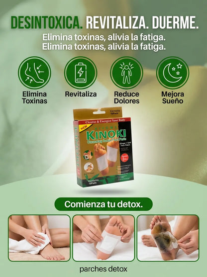 Parches Kinoki: Desintoxicación Plantar (Incluye 10 Detox Pads)