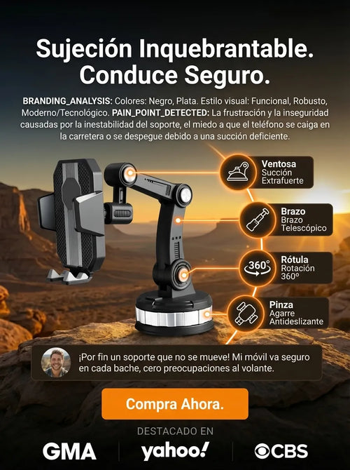 Soporte Celular Giratorio 360: Montaje Seguro para Tablero y Parabrisas