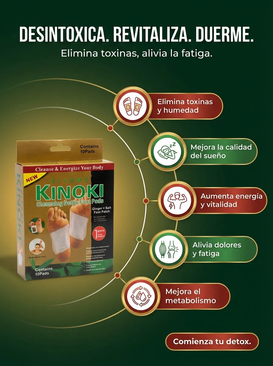 Parches Kinoki: Desintoxicación Plantar (Incluye 10 Detox Pads)