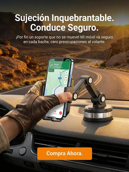 Soporte Celular Giratorio 360: Montaje Seguro para Tablero y Parabrisas