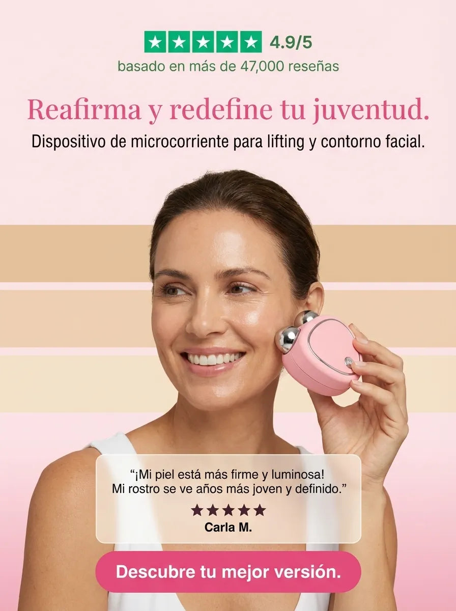 SkinGlow - Dispositivo de Rejuvenecimiento Facial con Microcorriente y Estimulación Muscular