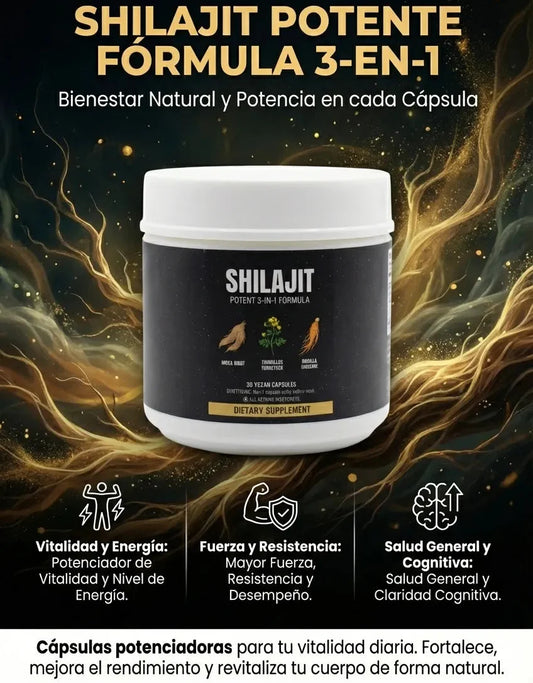 Cápsulas de Shilajit 100% Puro del Himalaya 92 Minerales (30 Cápsulas)