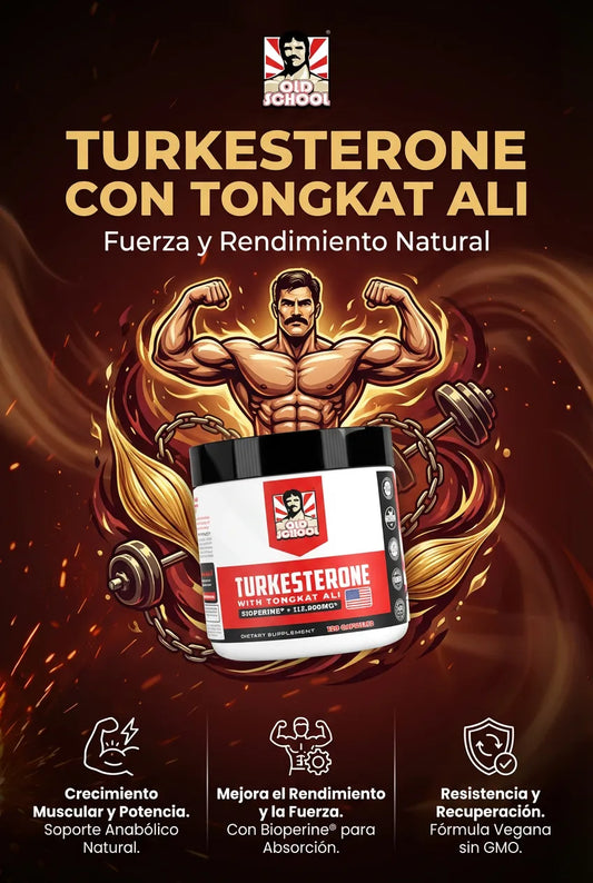 Turkesterone - Cápsulas de Ajuga Turkestanica con Tongkat Ali para Resistencia, Fuerza y Vitalidad Masculina (120 Cápsulas)