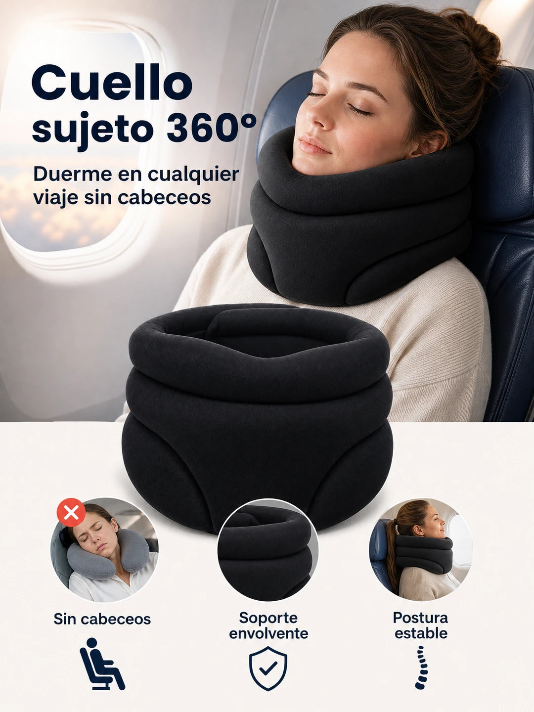 CERVICAL NECK SUPPORT – Cojín Cervical Ergonómico para Soporte, Estiramiento y Relajación de Cuello y Hombros