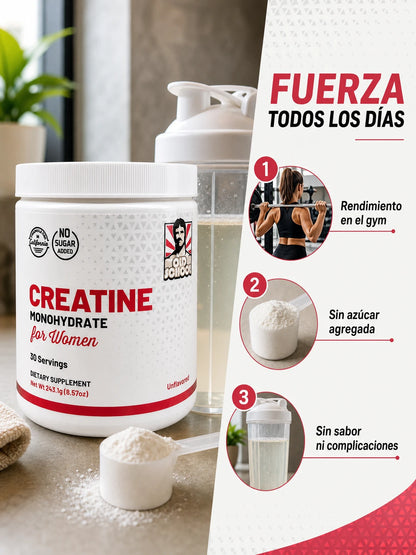 Creatina Monohidratada - Fuerza y Rendimiento para Mujeres (240 g)