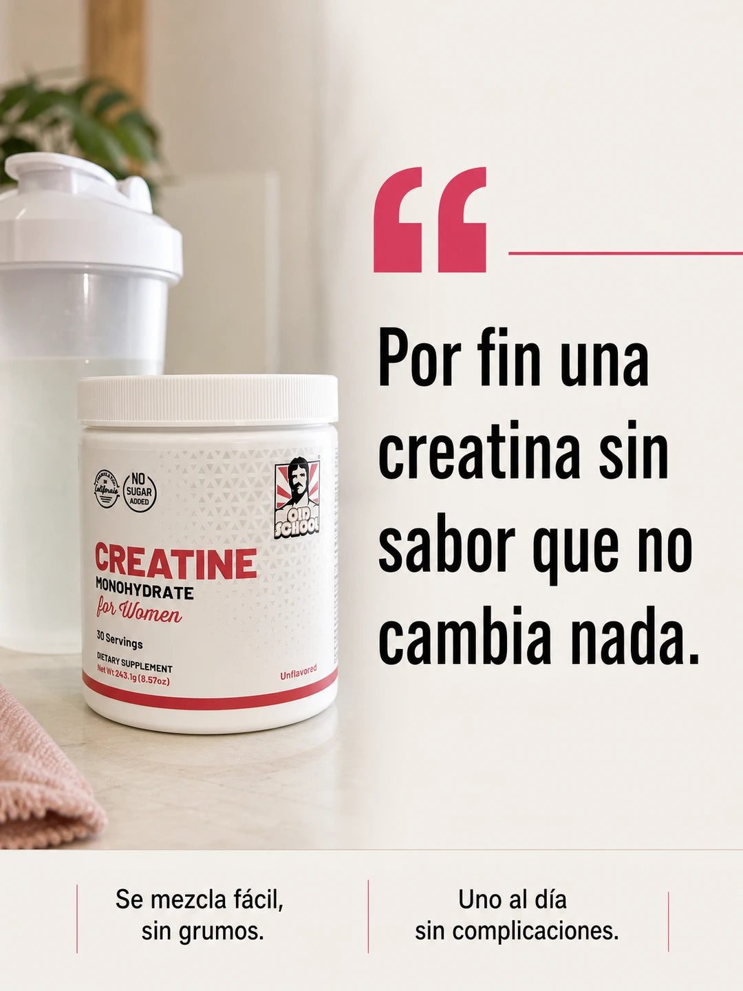 Creatina Monohidratada - Fuerza y Rendimiento para Mujeres (240 g)