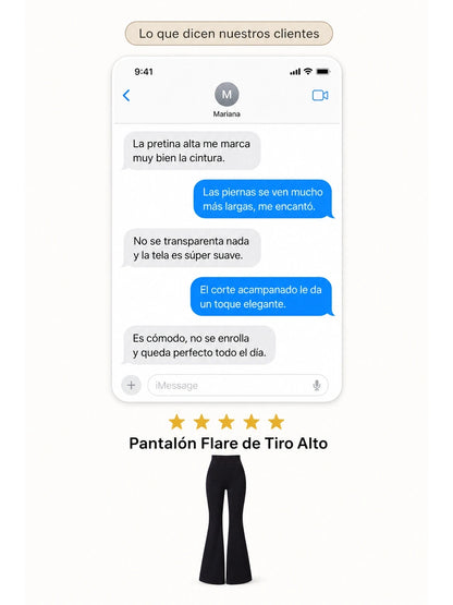 Flare Pants™ Wide-Leg para Mujer – Pretina Alta + Tela Stretch Suave (Efecto Piernas Largas y Cintura Definida)