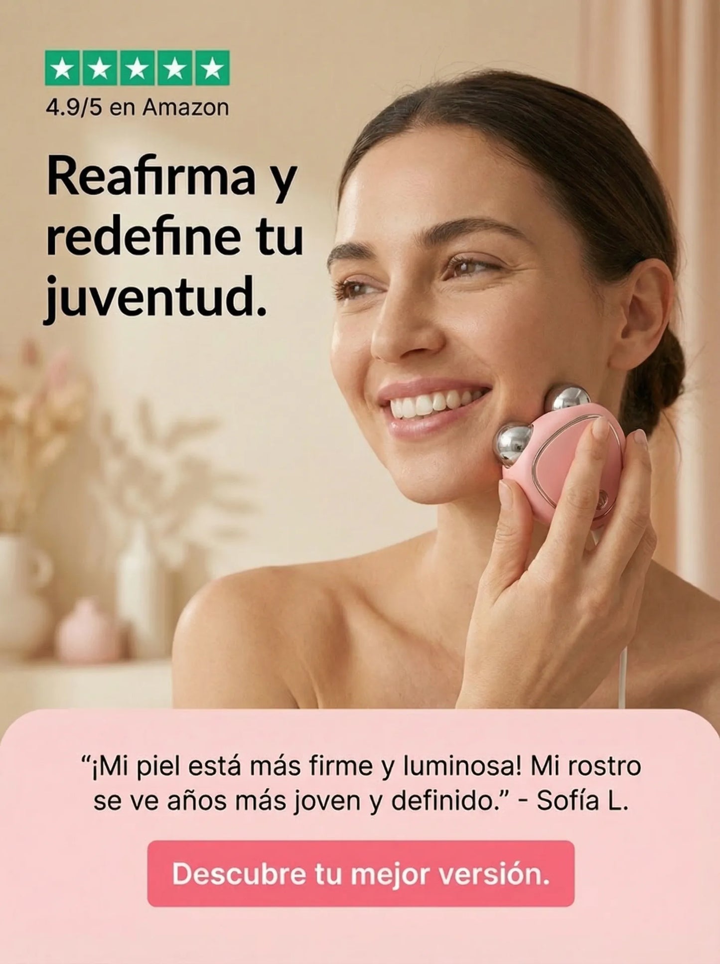 SkinGlow - Dispositivo de Rejuvenecimiento Facial con Microcorriente y Estimulación Muscular