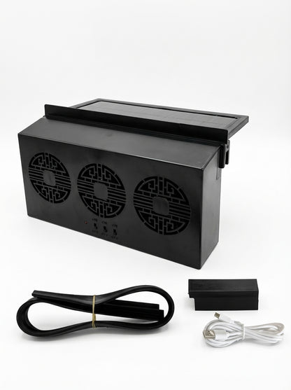 Extractor de Aire Caliente con Panel Solar para Auto – Ventilador Solar de Ventana con Triple Ventilación (3 Ventiladores)
