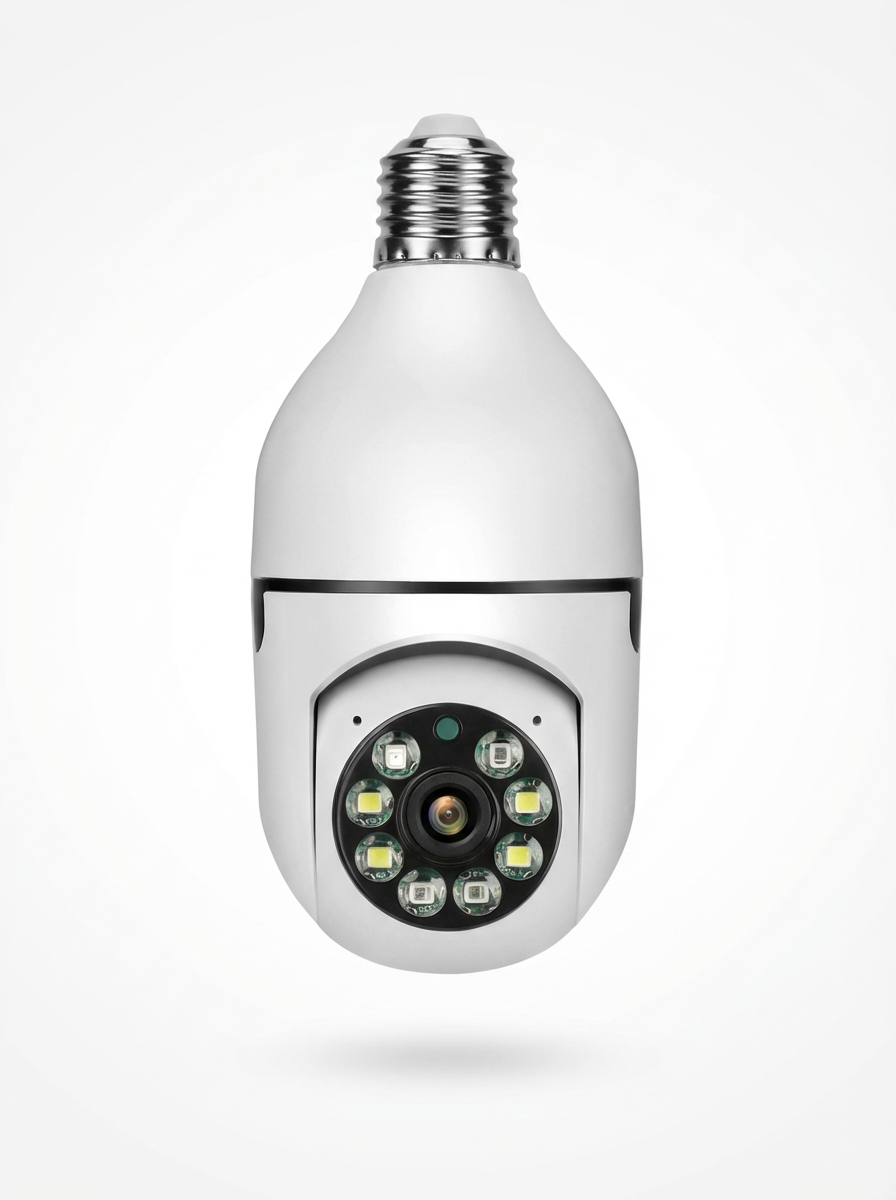 Cámara de Seguridad WiFi: Tipo Foco con Visión 360°