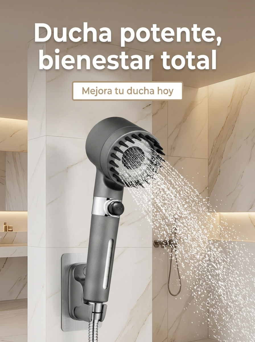 Cabezal de Ducha Turbocharged: Alta Presión y Ahorro de Agua