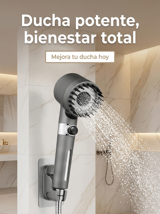 Cabezal de Ducha Turbocharged: Alta Presión y Ahorro de Agua