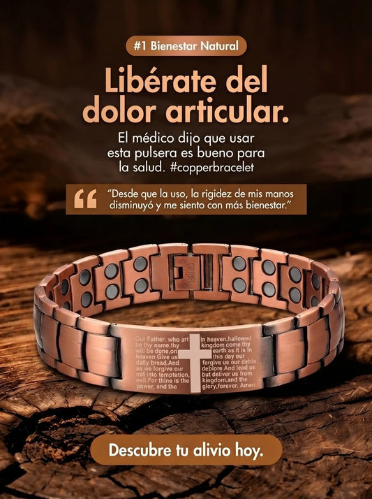 Crucis+ Pulsera Magnética de Cobre de Alivio y Bienestar Espiritual