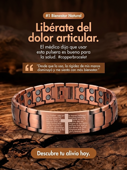 Crucis+ Pulsera Magnética de Cobre de Alivio y Bienestar Espiritual