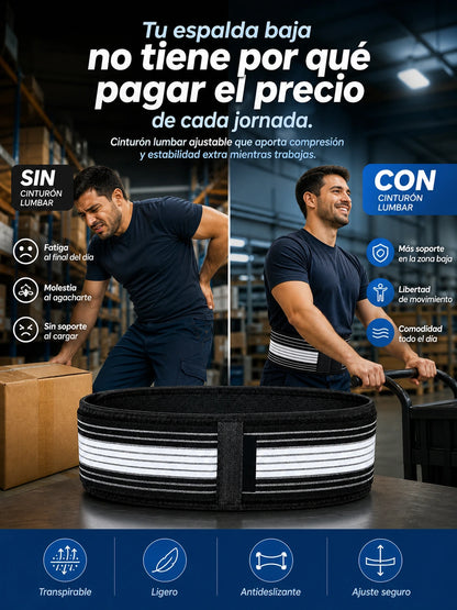 LUMBAR SUPPORT BELT – Cinturón Lumbar Ajustable de Compresión para Soporte, Estabilidad y Comodidad de la Zona Baja de la Espalda