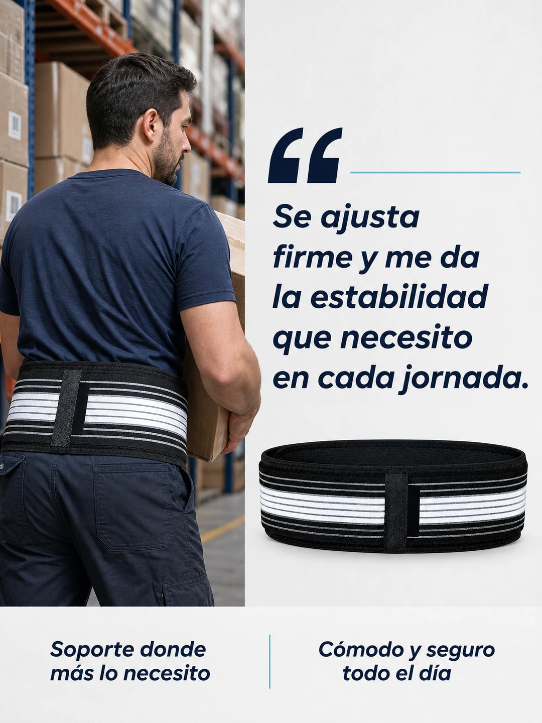 LUMBAR SUPPORT BELT – Cinturón Lumbar Ajustable de Compresión para Soporte, Estabilidad y Comodidad de la Zona Baja de la Espalda