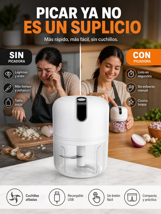 Mini Picadora Inalámbrica con Carga USB (250 ml)