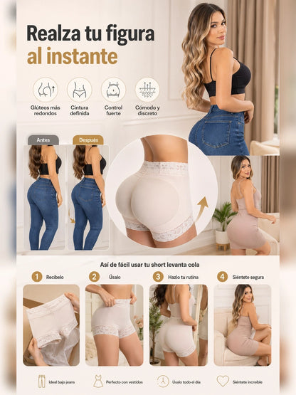 Short Cachetero Moldeador – Faja Levanta Glúteos y Control Abdomen Invisible