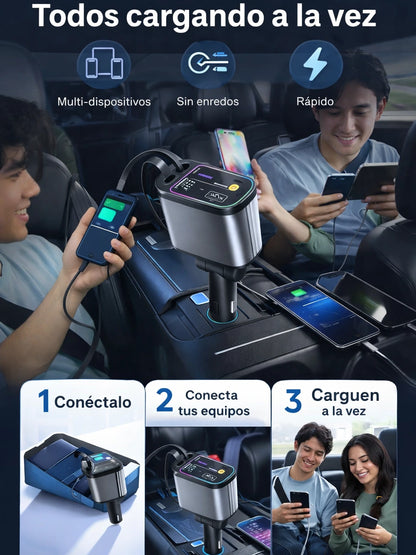 Cargador retráctil para automóvil 4 en 1
