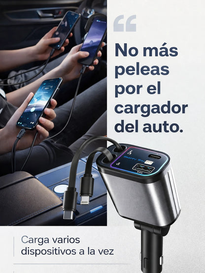 Cargador retráctil para automóvil 4 en 1