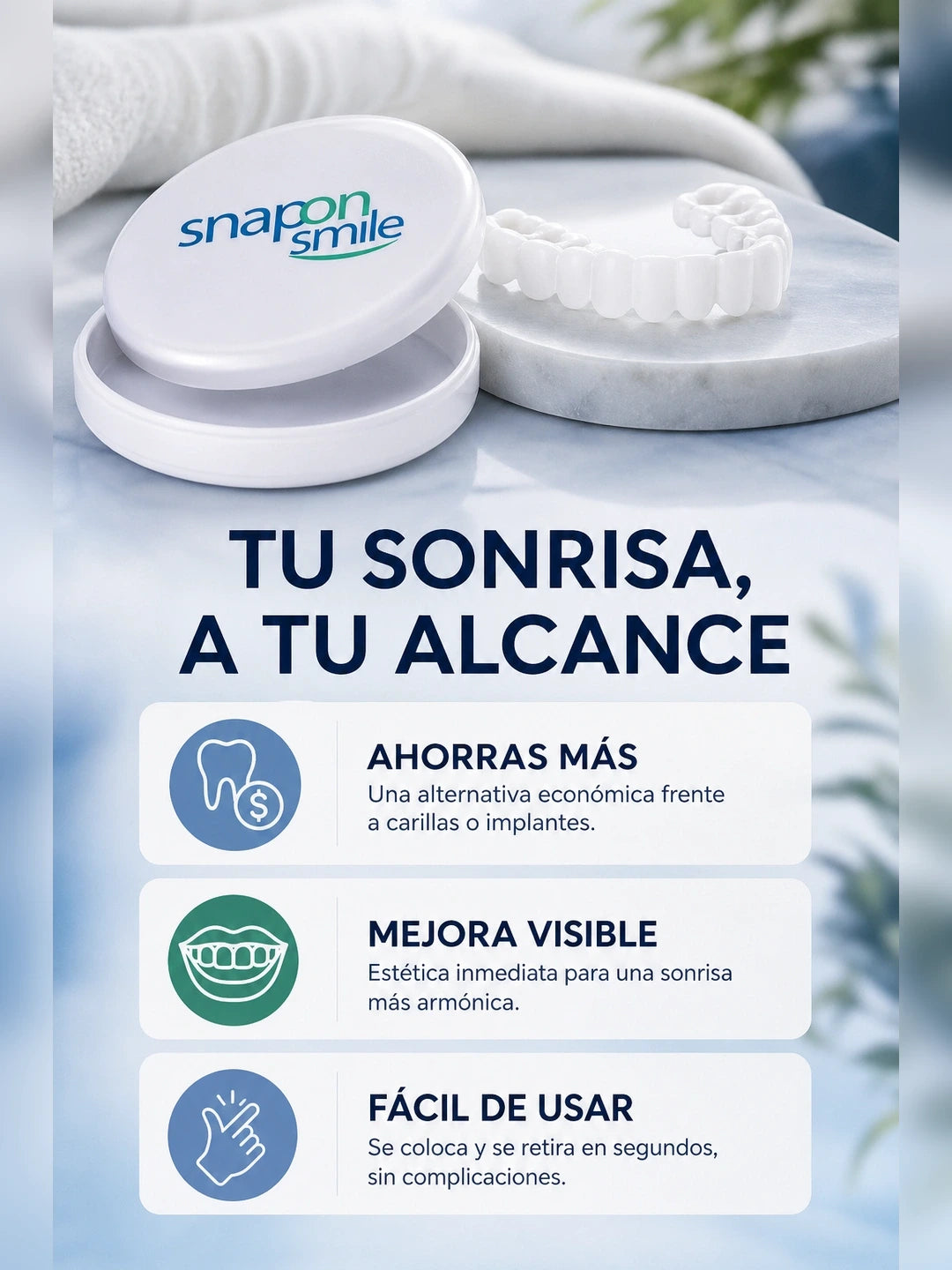 Snap Smile – Carillas Dentales Removibles para una Sonrisa Más Uniforme
