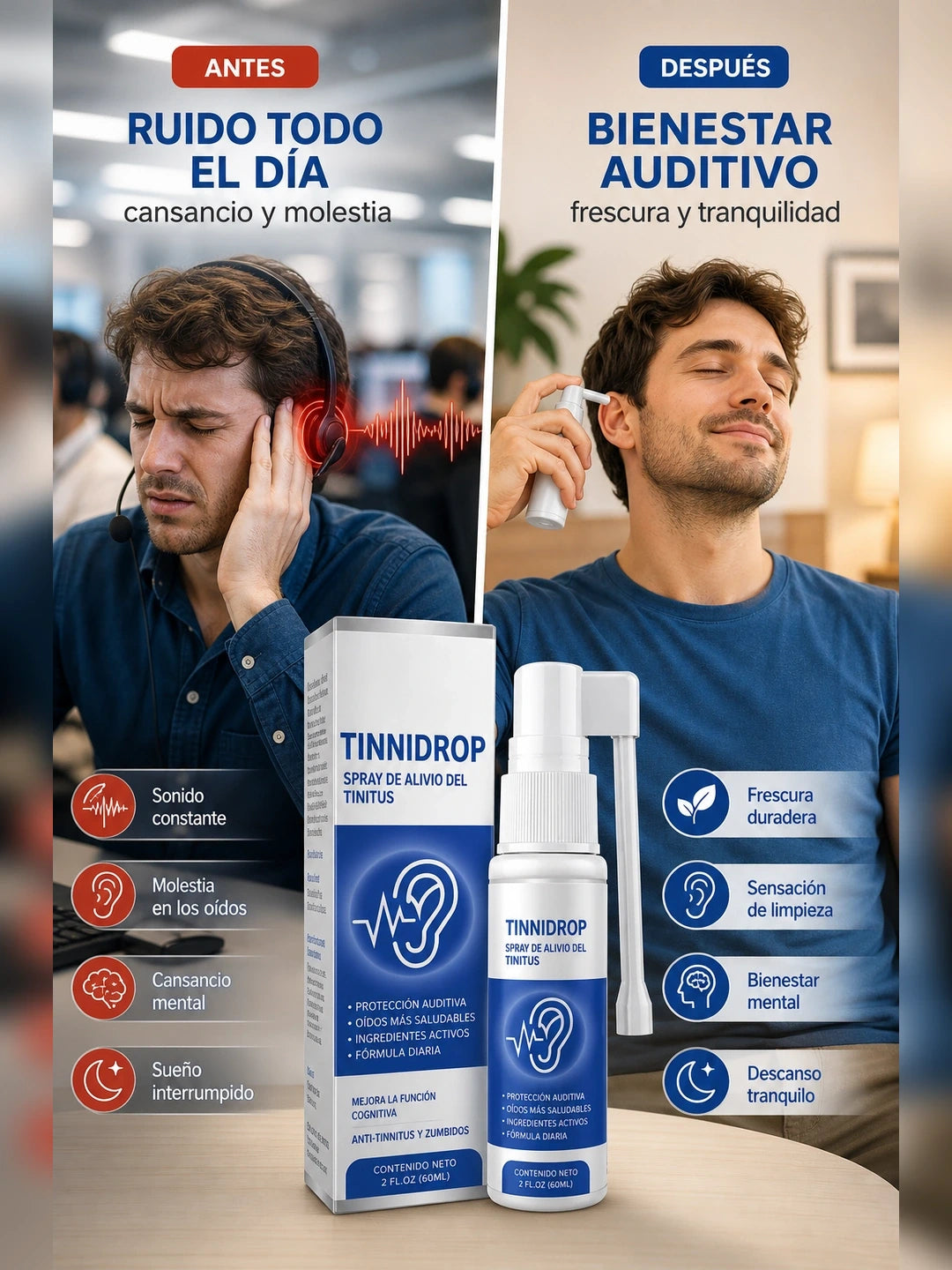 TinniDrop – Spray para Alivio del Tinnitus y Bienestar Auditivo (25 ml)